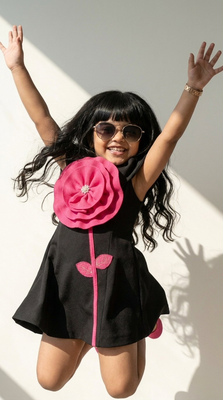 Midnight Bloom Statement Party Dress