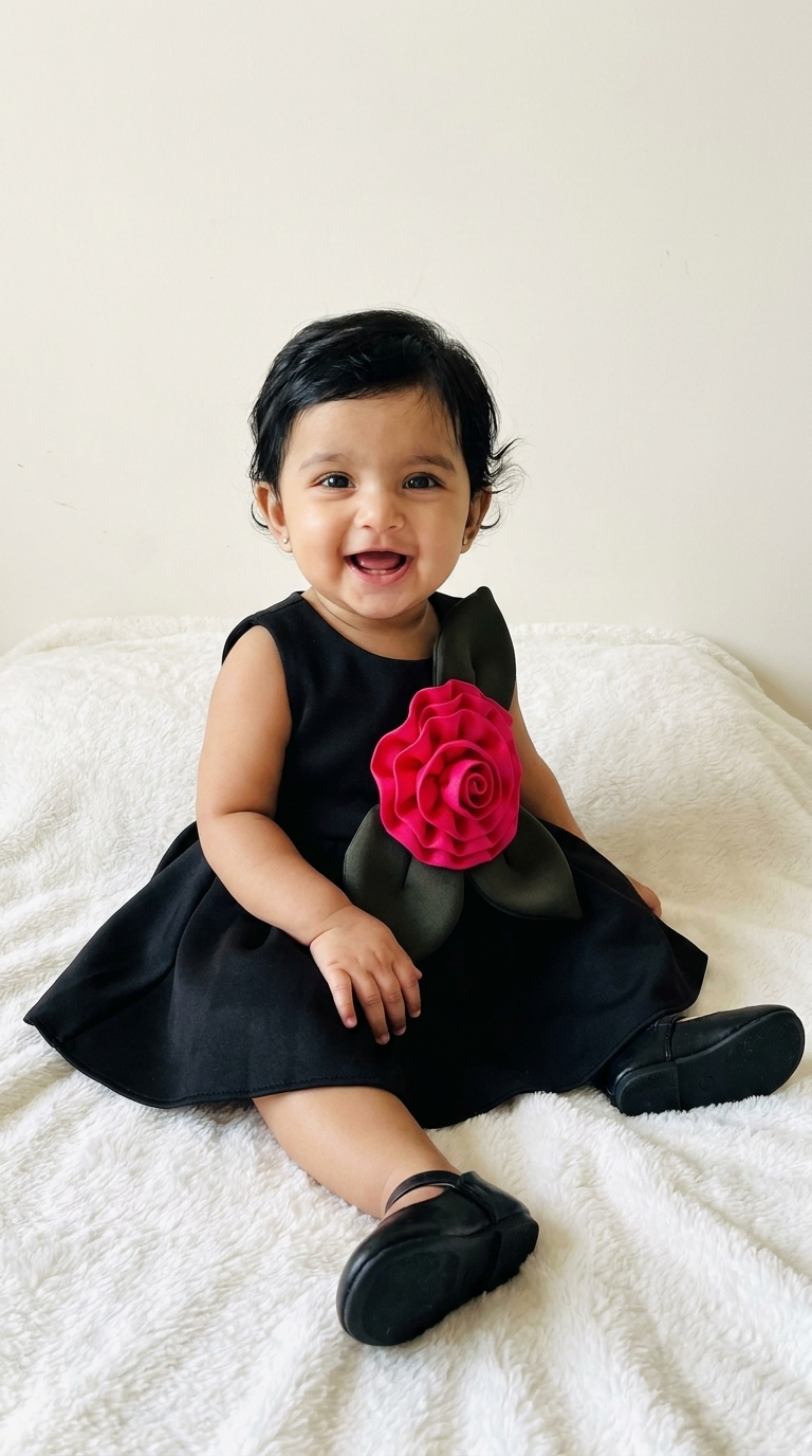 Midnight Rose Bloom Party Dress