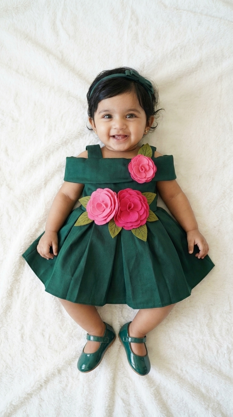 Emerald Rose Garden Party Dress
