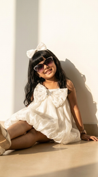 Ivory Butterfly Bow Bubble Dress