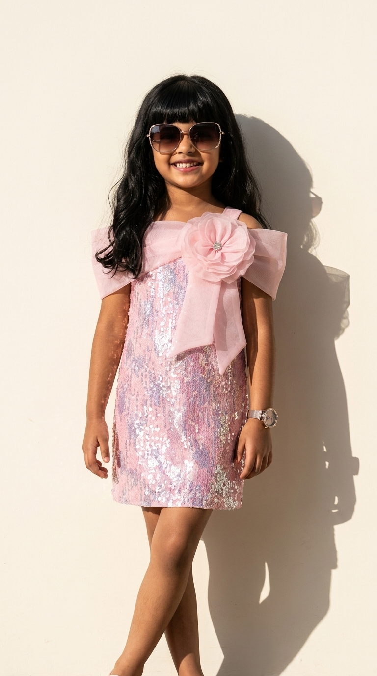 Blush Aurora Sequin Party Dress