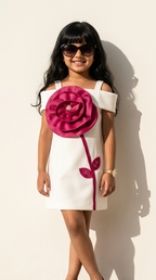 Ivory Majestic Rose Party Dress