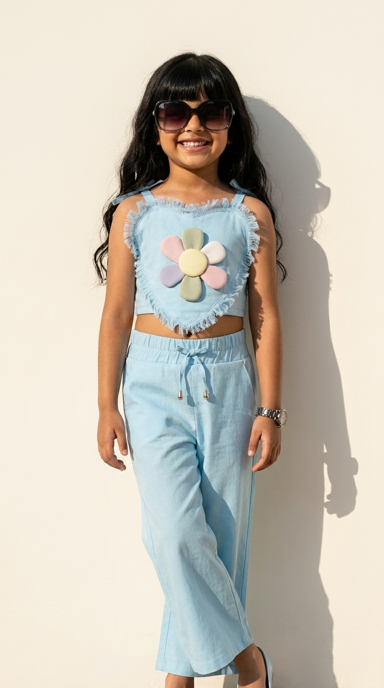 Sky Daisy Heart Co-ord Set