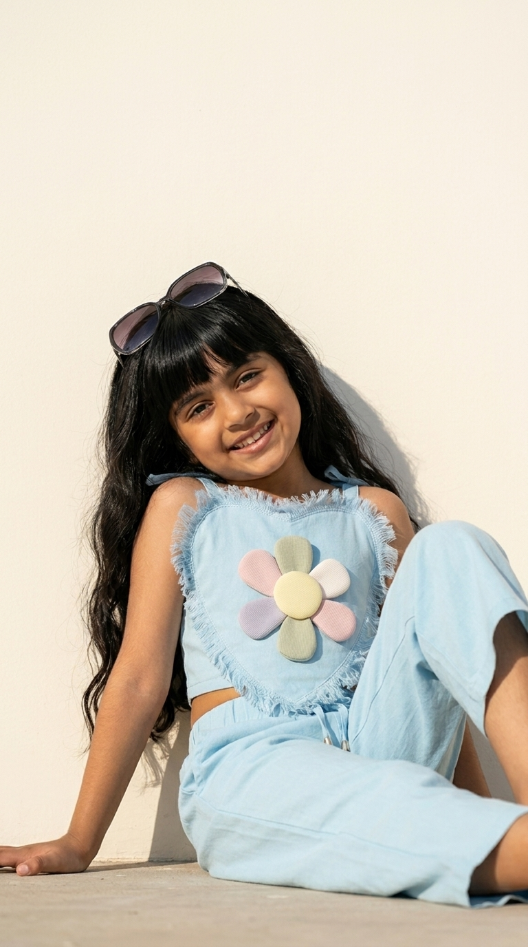 Sky Daisy Heart Co-ord Set