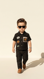 ini Maverick Black Utility Shirt & Cargo Set