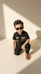 ini Maverick Black Utility Shirt & Cargo Set
