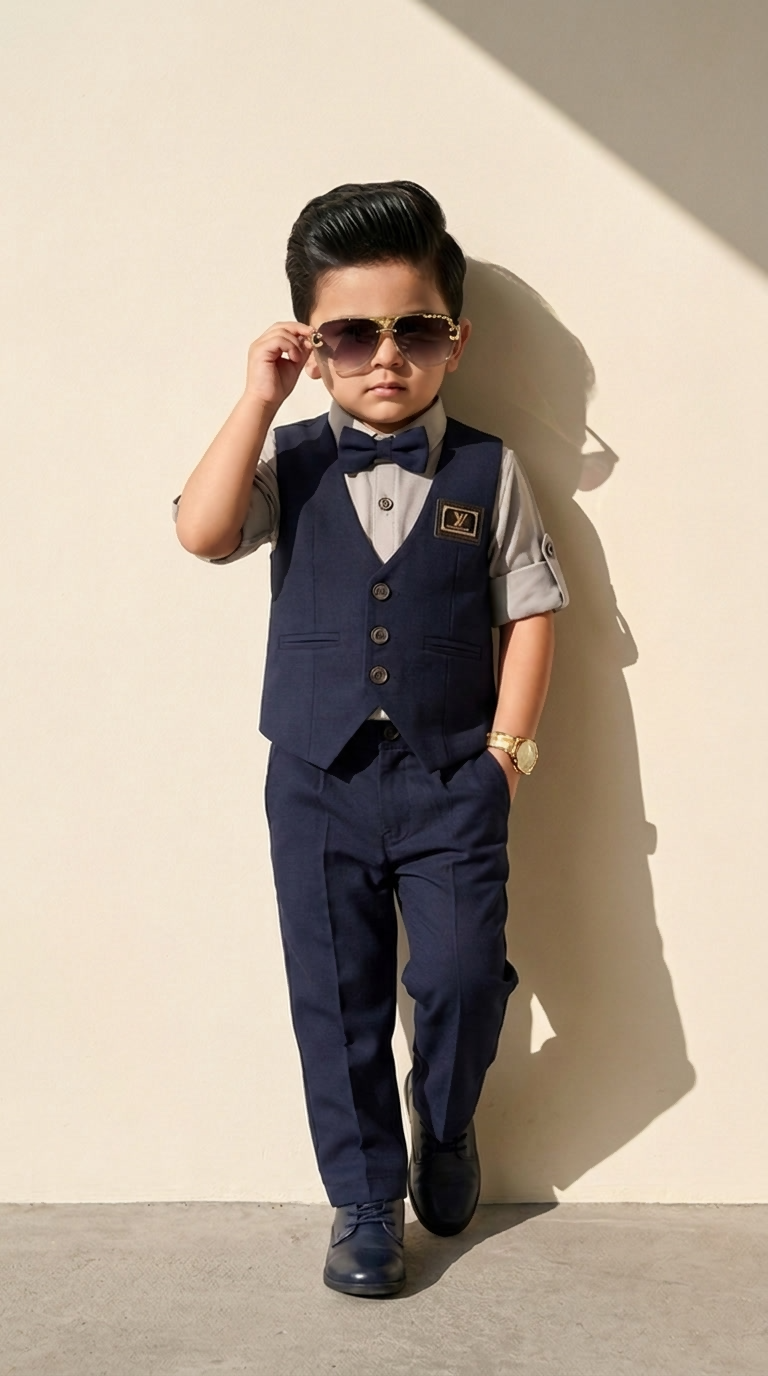 Midnight Charm Boys’ Formal Waistcoat Set