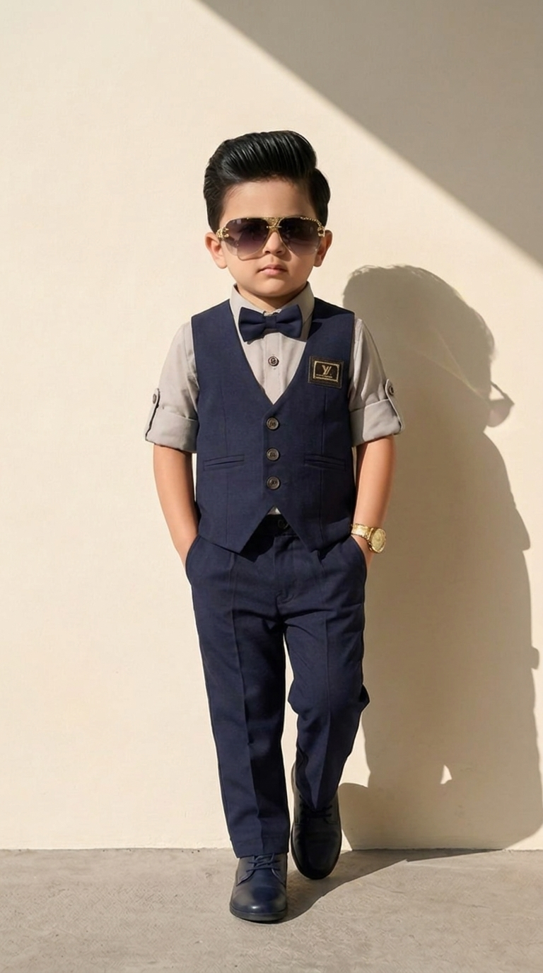 Midnight Charm Boys’ Formal Waistcoat Set