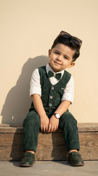 Little Gentleman Forest Green Corduroy Waistcoat Set