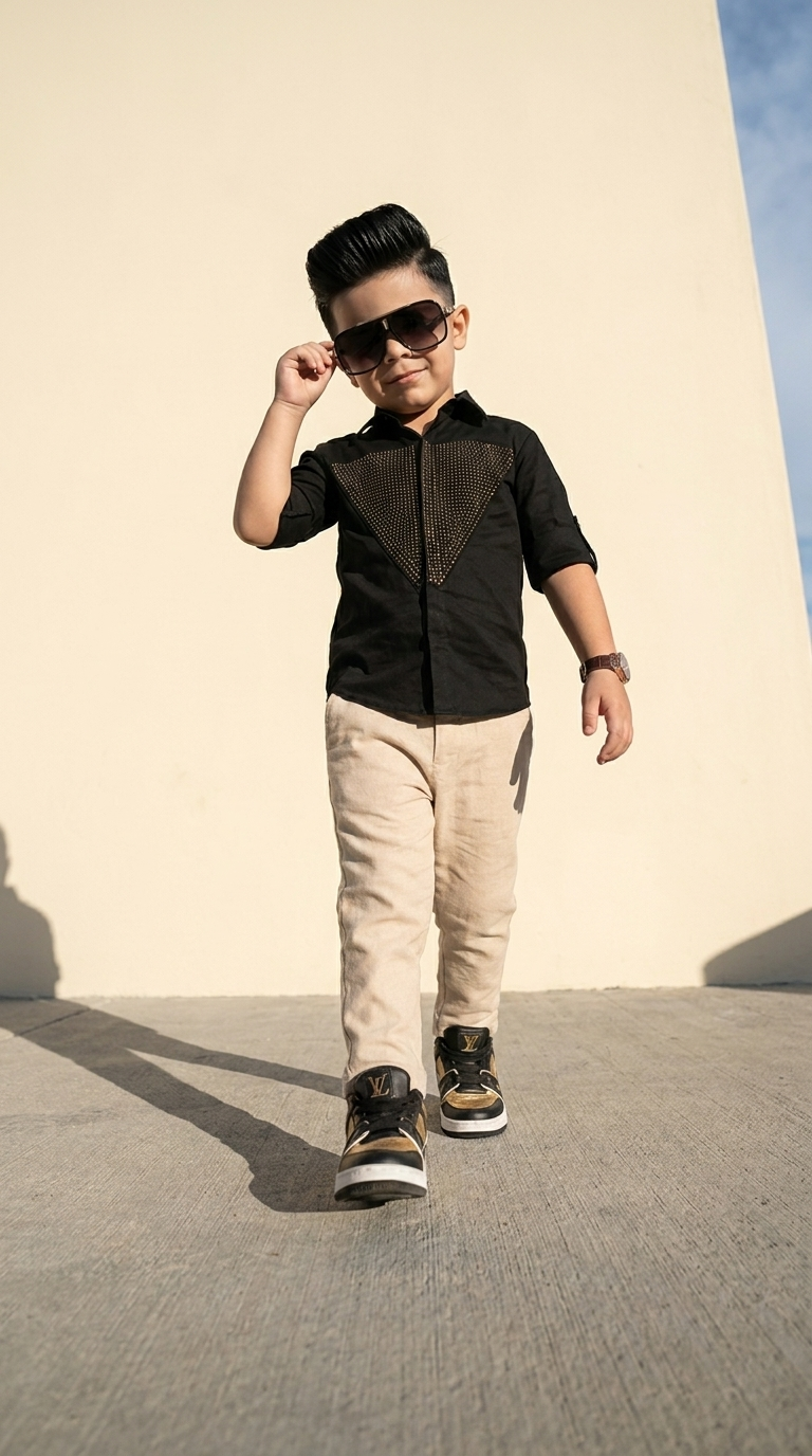 Midnight Stud Boys’ Party Shirt & Trousers Set