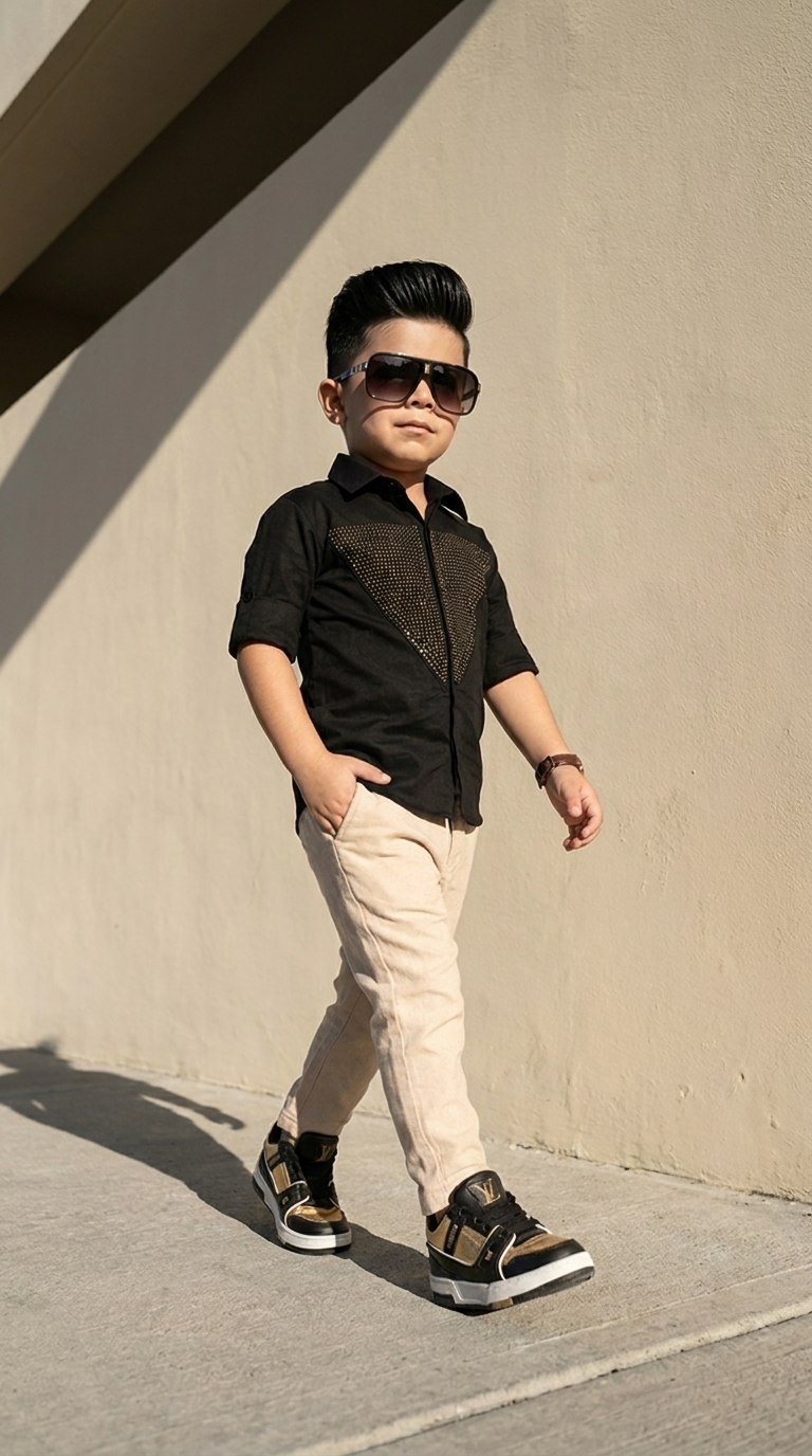 Midnight Stud Boys’ Party Shirt & Trousers Set