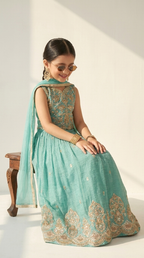 Mint Green Royal Zari Embroidered Lehenga Set