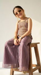 Lavender Luxe Embellished Palazzo Set