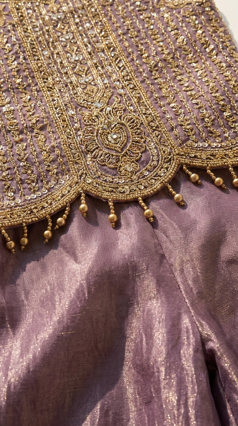 Lavender Luxe Embellished Palazzo Set