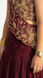 Royal Burgundy Designer Skirt Set