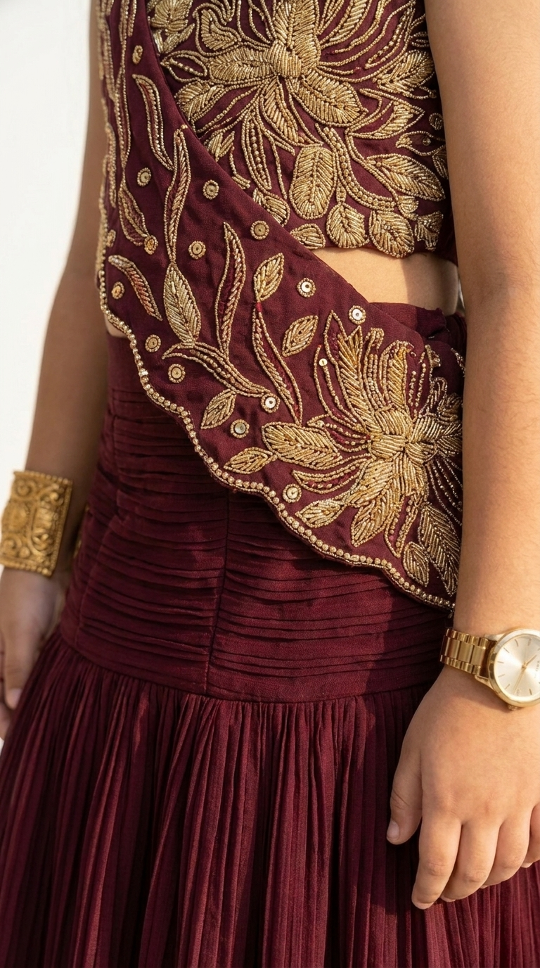 Royal Burgundy Designer Skirt Set