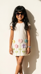 Garden Bloom Embroidered A-Line Dress