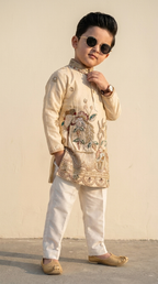 Ivory Pearl Handwork Boys’ Kurta Pajama Set