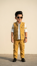 Mustard Utility Jacket & Cargo Trousers Boys’ Set