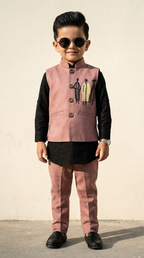 Boys’ Blush Heritage Nehru Jacket Set