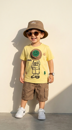 Sunny Explorer Graphic T-Shirt & Cargo Shorts Set
