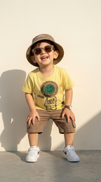 Sunny Explorer Graphic T-Shirt & Cargo Shorts Set