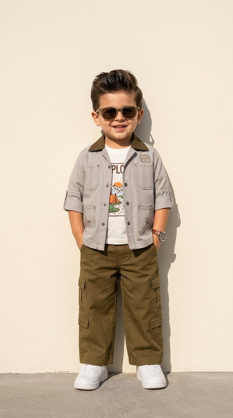 Urban Explorer Grey Jacket & Cargo Trouser Set