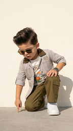 Urban Explorer Grey Jacket & Cargo Trouser Set