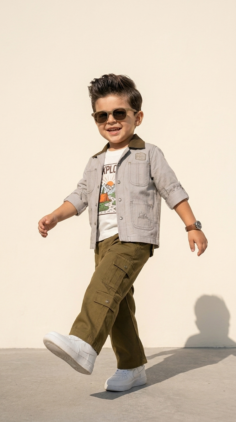 Urban Explorer Grey Jacket & Cargo Trouser Set