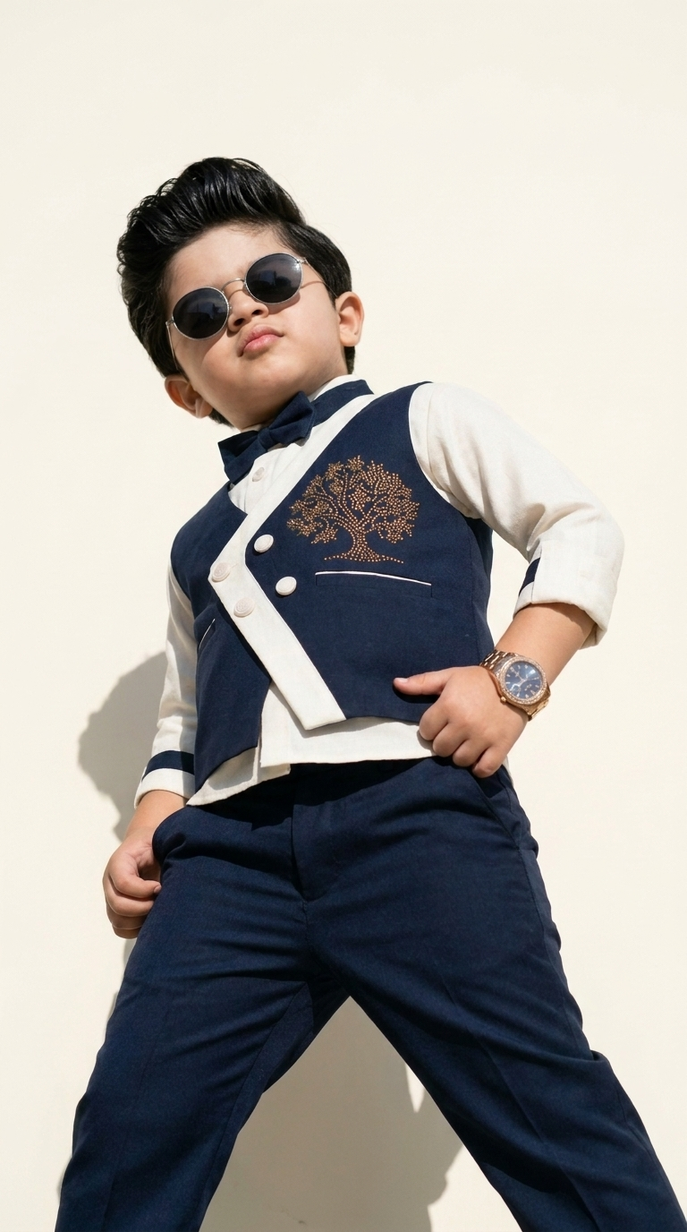 Regal Navy Charm – Boys’ 3-Piece Formal Set
