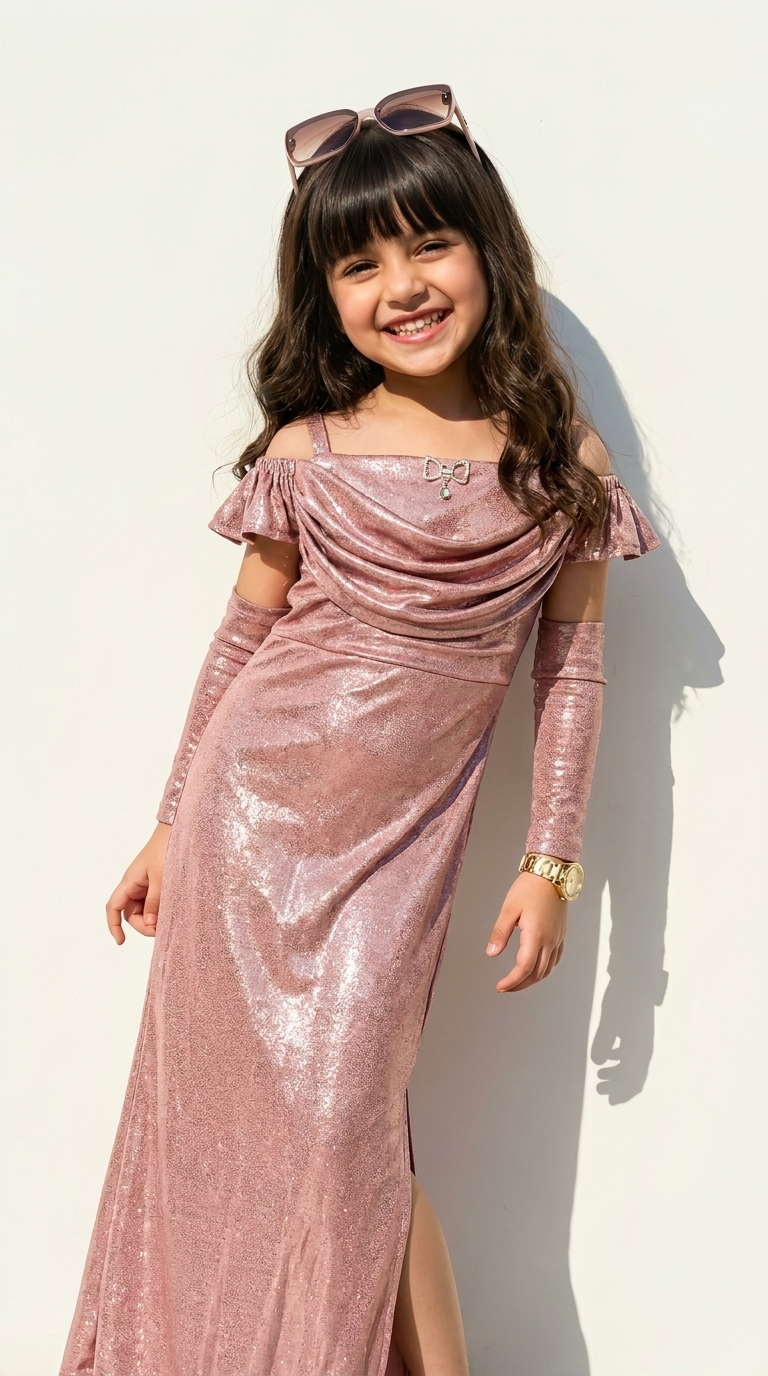 Ethnia Dusty Rose Shimmer Gown