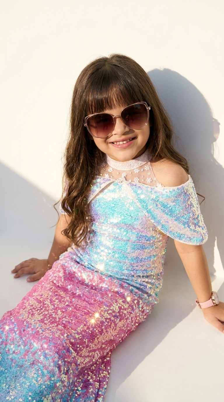 Ethnia Rainbow Sequin Glamour Gown