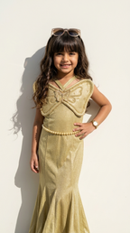 Ethnia Golden Butterfly Shimmer Gown