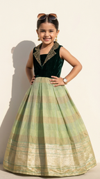 Ethnia Emerald Green & Gold Heritage Gown