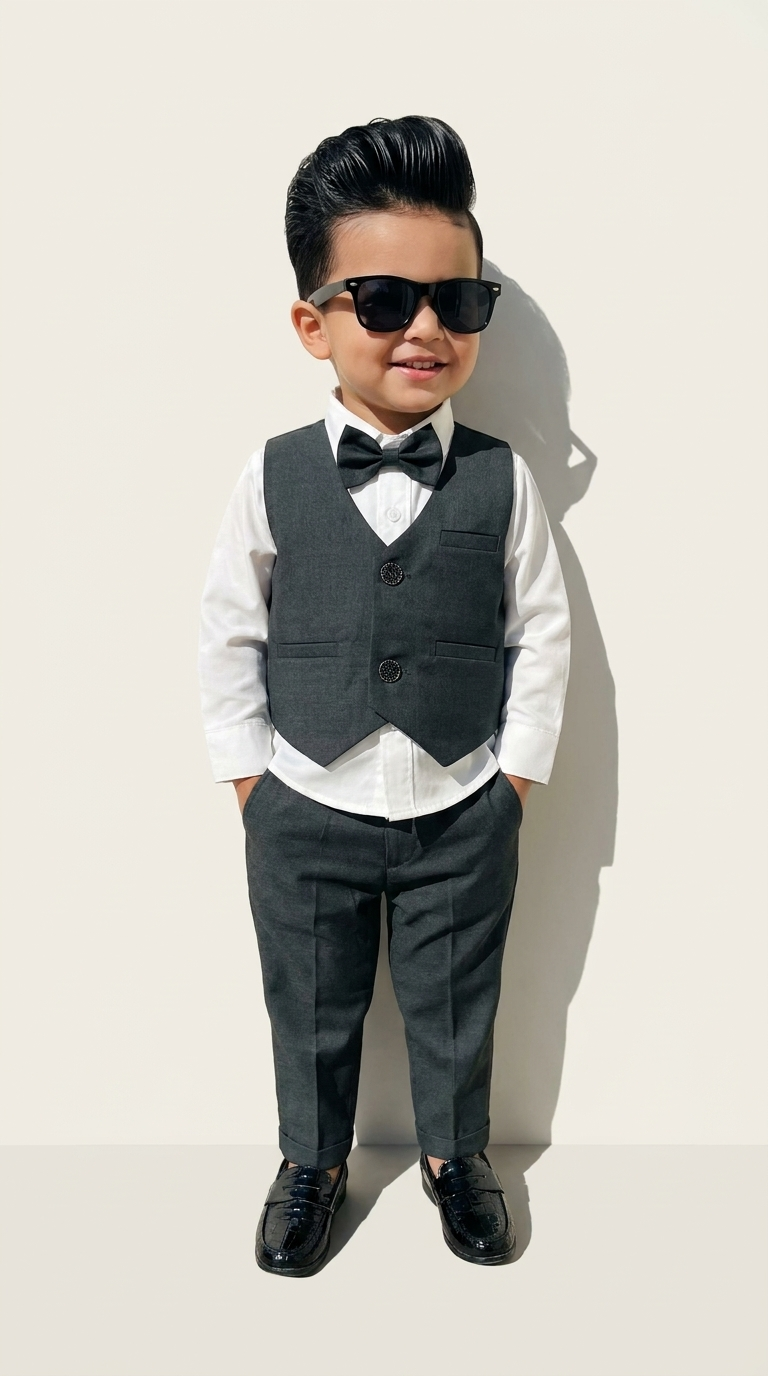 Charcoal Grey Waistcoat & Trouser Set