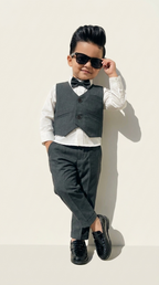 Charcoal Grey Waistcoat & Trouser Set