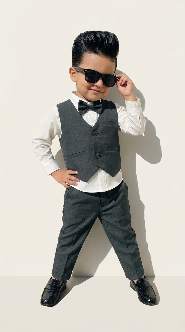 Charcoal Grey Waistcoat & Trouser Set