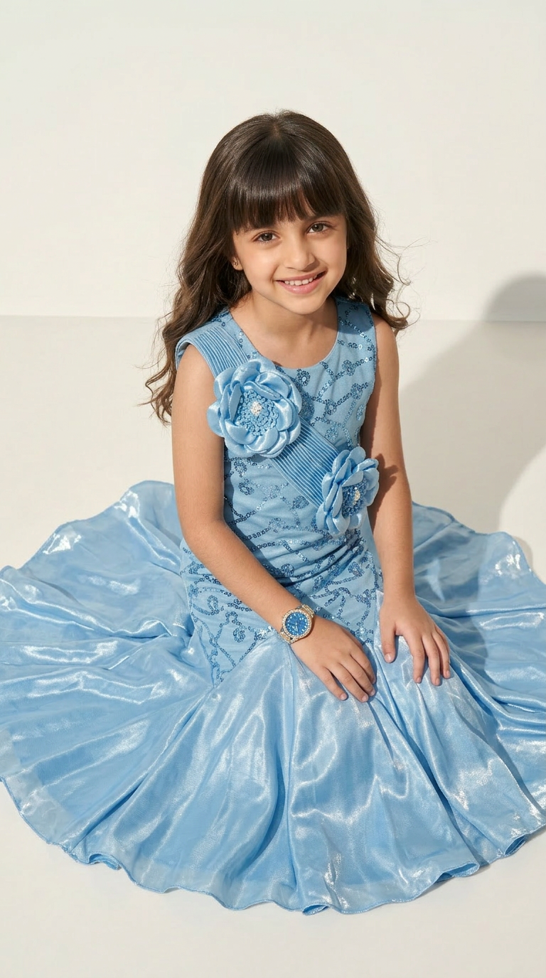 Ocean Bloom Mermaid Princess Gown