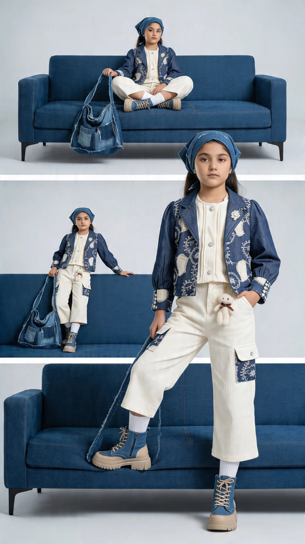 ETHNIA Denim Fusion Co-ord Set