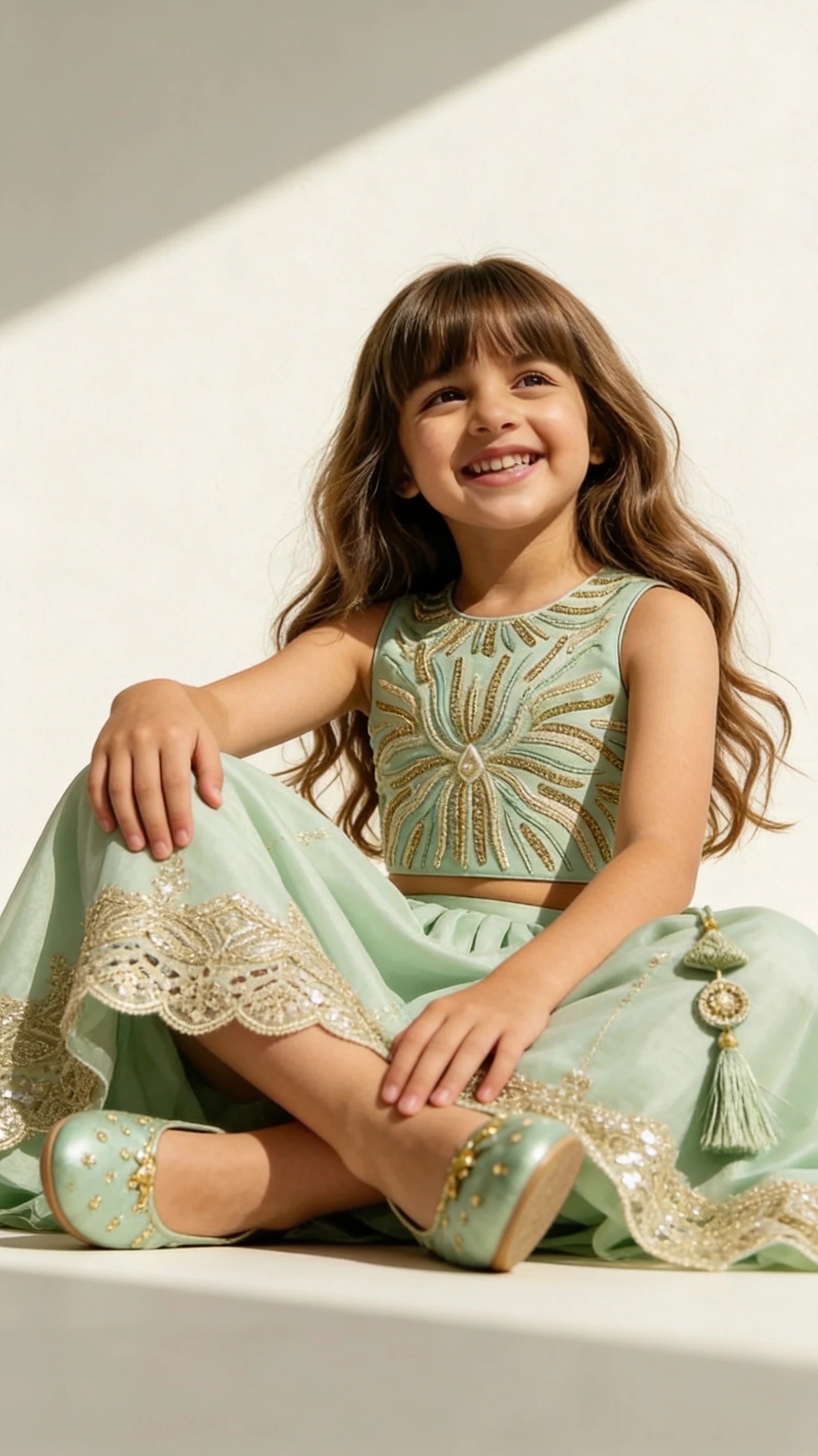 Mint Green Princess Lehenga Set