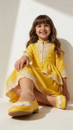 Sunshine Yellow Ethnic Peplum Set