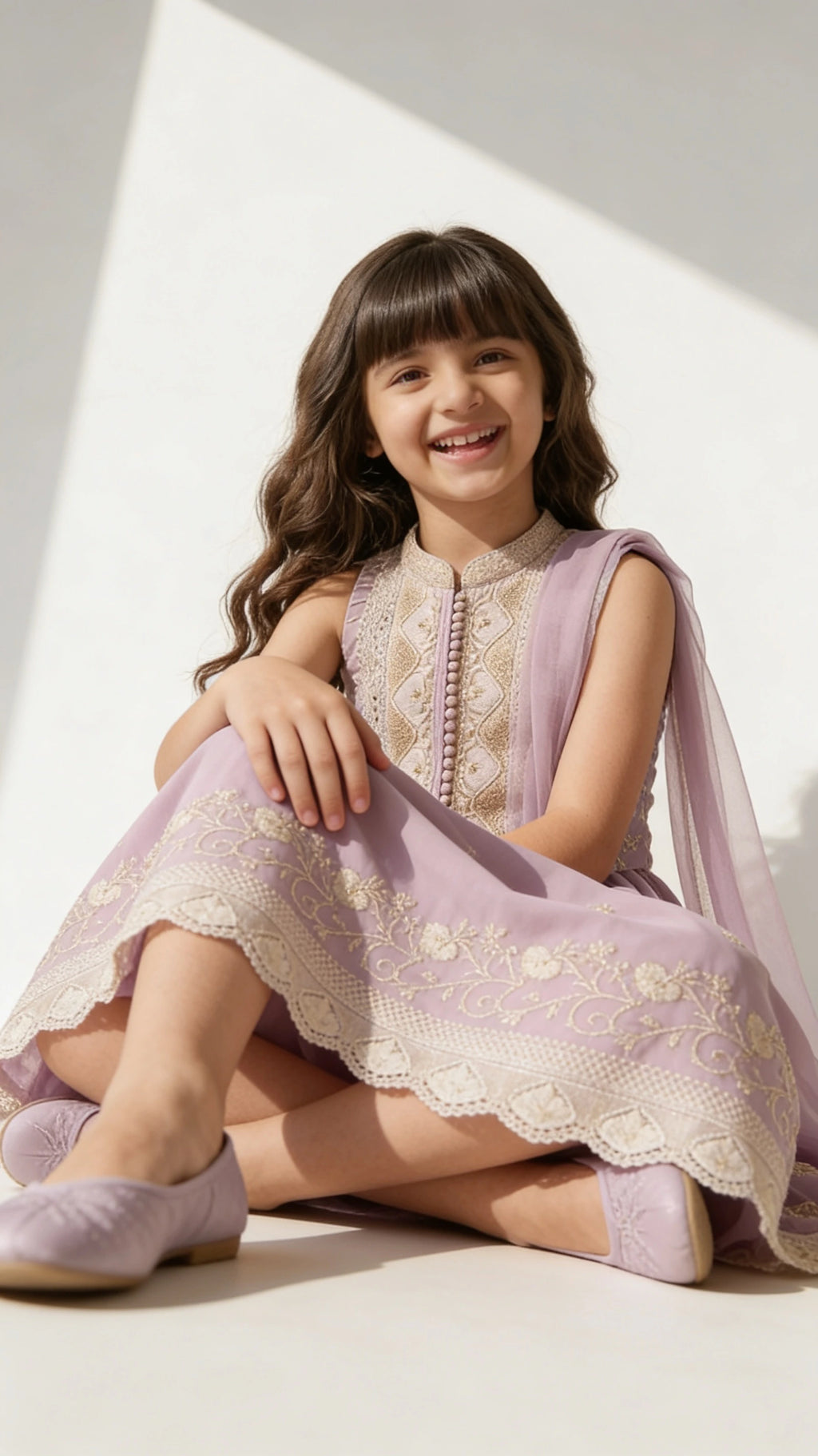 Mauve Floral Twirl Lehenga Set