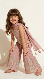 Dusty Rose Floral Sharara Set