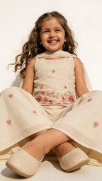 Ivory Floral Sharara Set