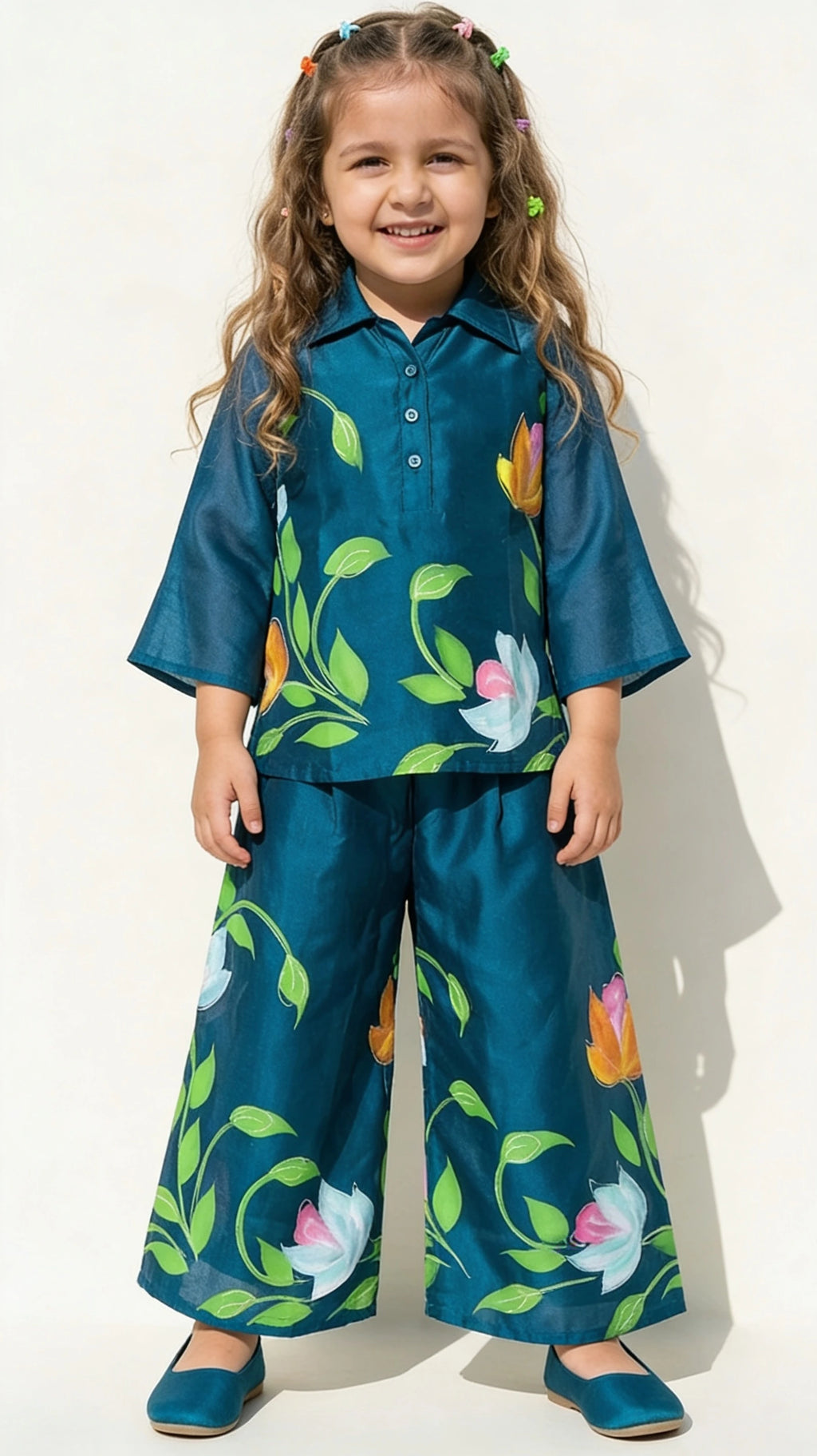Teal Floral Co-ord Set
