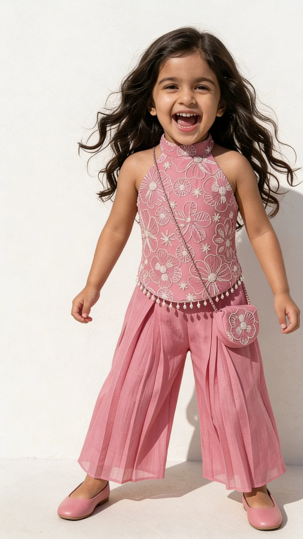 Blush Pink Floral Indo-Western Set