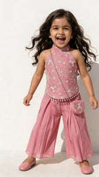 Blush Pink Floral Indo-Western Set