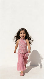 Blush Pink Floral Indo-Western Set
