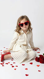 Ivory Pleated Co-ord Set