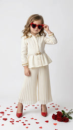 Ivory Pleated Co-ord Set